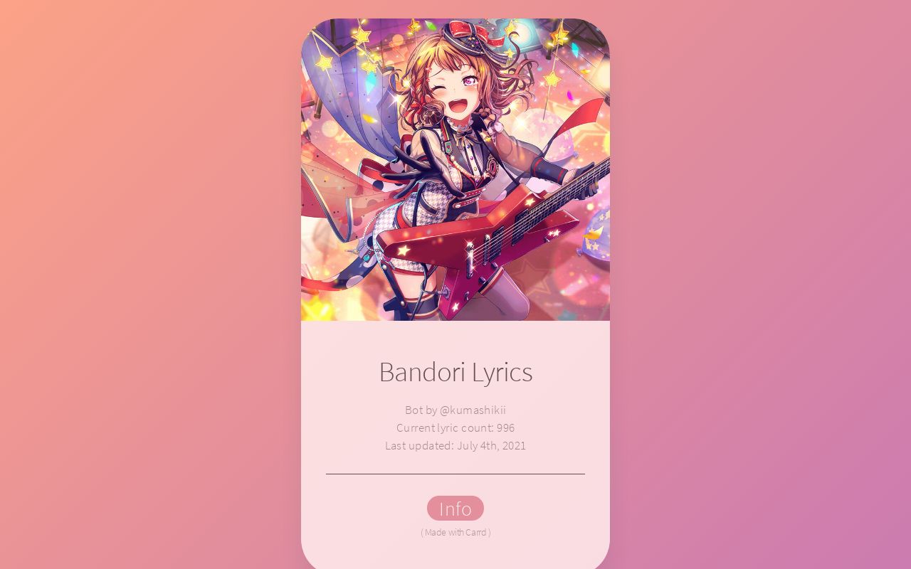 Bandori Lyrics Bandori Lyrics